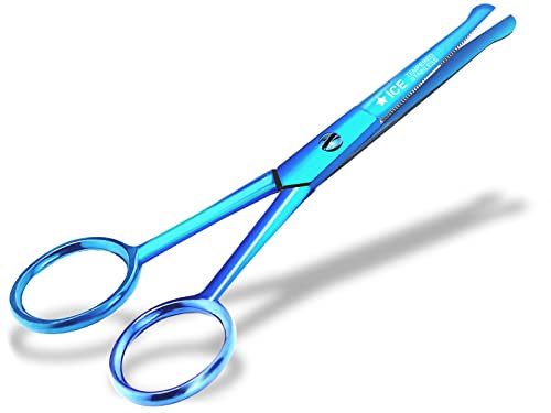 Baby Schere Nagelschere Babyschere Abgerundet mit einseitiger Mikroverzahnung 11,5 cm TITAN Beschichtet