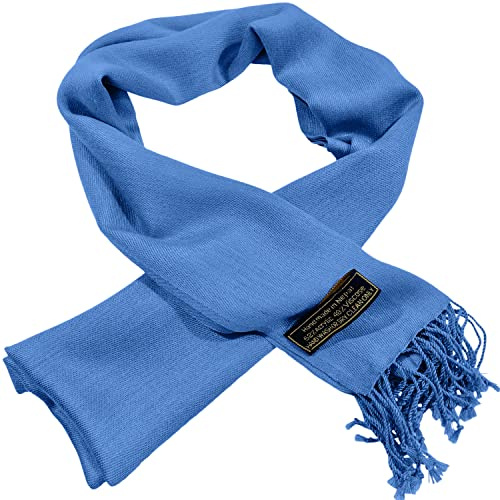 CJ Apparel Blau Herren Nepalesisch Einfarbig Design Mode Strickschal Schals Herbst/Winter Wrap NEU