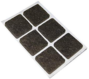 Feltrini Antigraffio Adesivi Quadrati, per Mobili, Sedie, Tavoli, Misura 30 x 30 mm, Colore Marrone, Confezione da 6 pezzi