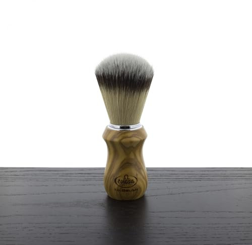 Omega = Rasierpinsel aus synthetischem Haar, Hi Brush Olivenholz, einzigartig, Standard