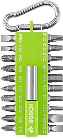 Bosch 21-teiliges Schrauberbit-Set mit Snap-hook (hellgrün) Ausstellerversion