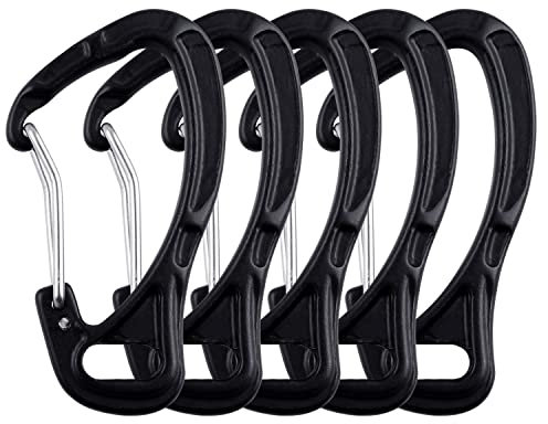 Karabiner, 5 Stück, 65mm große Karabinerhaken aus hochwertigem Premium Alu für Schlüsselanhänger, Rucksack, Wandern, Camping, Angeln, Outdoors und Mehr
