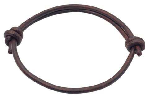 3 mm Men Genuine Leather Bracelet - Handmade Adjustable Cuff, Mens Minimalism Leather Wrap Wristband, Simple Accessories, Premium Leather, Women Gift To Boyfriend, Pulsera Hombre (Antique Brown)