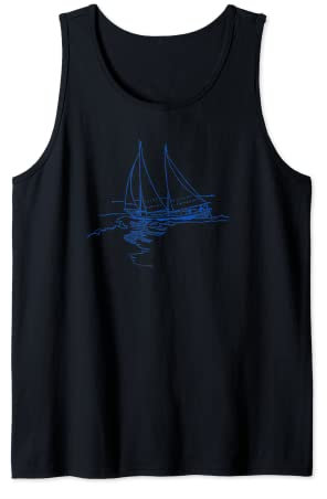 Sea Captain Segelboot Lustiges Schlauchboot Boot Segeln Strand Liebhaber Tank Top