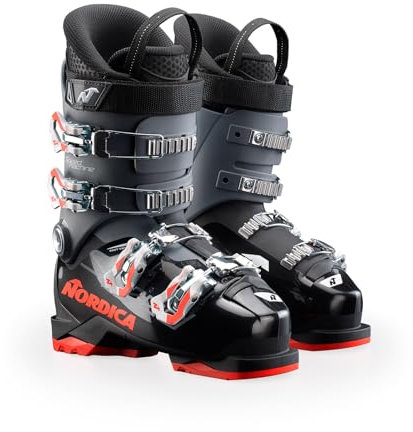 Nordica Speedmachine J4 Kid's Alpine Ski Boot, Black/Anthracite/Red, 24.5