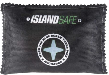 ISLANDSAFE Sac déshumidificateur absorbant l'humidité - Rechargeable - Pour coffres-forts, armoires, placards, voiture, noir (1 pièce, 15,2 x 10,2 cm)