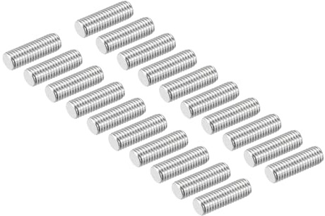 DMiotech 20 Paquet M8 x 25mm Entièrement Fileté Tige 304 Inox Acier Droite Main Filetages Tige Barre Goujons Colliers et Boulons en U