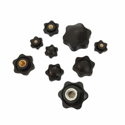 5 STÜCKE M4 M5 M6 M8 M10 M12 Pflaume Handfeste Muttern Griffgewinde Mechanische Schwarze Rändelmuttern Spannknopf Manuelle Muttern perforiert(No Perforated,M4 25)
