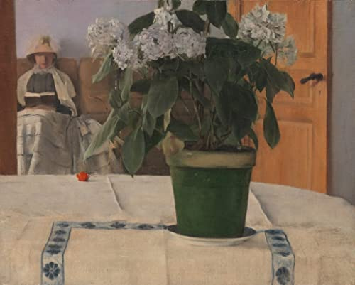 YURKO Vintage Art Painting Modern Poster Famous Hortensia By Fernand Khnopff for Home Decor 60x90cm