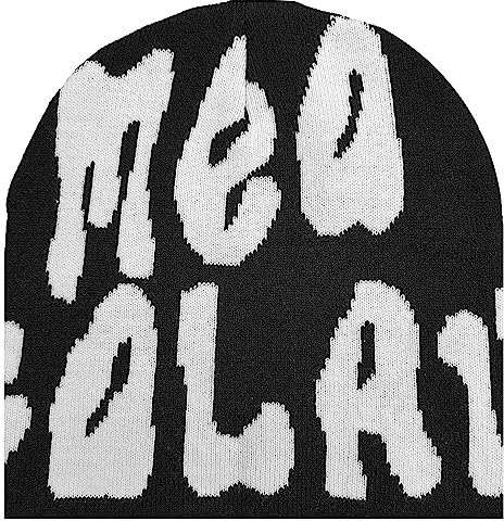 Tsalei Y2k Beanie Spider Beanie Doppellagige Strickmütze Streetwear Kopfbedeckung Winter Knit Beanies Hüte für Männer Frauen, Y2k Beanie - Mea Beanie Weiß, Small-XX-Large