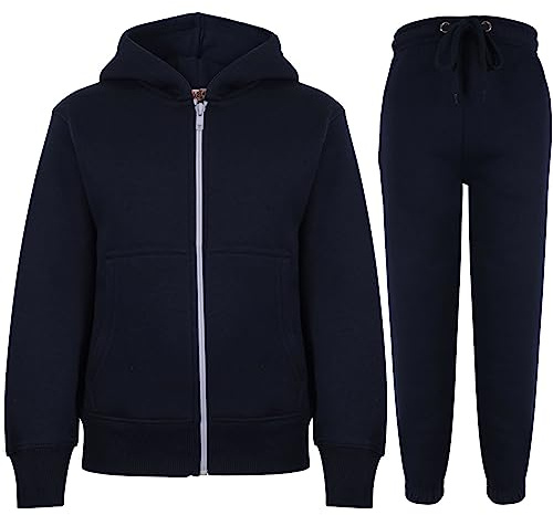 A2Z 4 Kids Girls Boys Plain Tracksuit Hoodie Sports Joggers Sweatpants | Unisex Activewear age 2-13 soft lightweight breathable zipper jumper trousers elasticated waist cuffed ankles play days