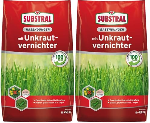 2 X 9kg Substral®Rasendünger mit Unkrautvernichter