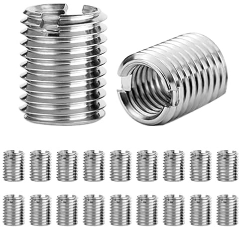Insertos Roscados M8 a M6, 20 Unidades Tuerca Reductora de 15 mm de Acero Inoxidable Tornillo de Inserción de Rosca Tornillos Autorroscantes Rosca Interior MéTrica para La Reparación de Roscas