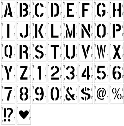 Vintage-Stil-Kunststoff-Schablonen-Set, 42 Stück, 15 cm, wiederverwendbar für Holzschilder, DIY-Malerei und Handwerk