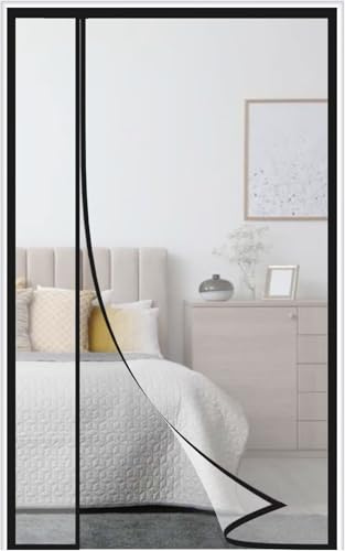 Magnet Wärmeschutzvorhang Tür Transparent 100x220cm,Reversible Linke Oder Rechte Seitenöffnung,Thermo Türvorhang,Isolier Schutz Vorhang,Selbstschließend,Haustierfreundlich,Wasserdicht,Schwarz