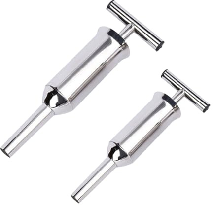 UTHCLO Sausage Stuffer Tubes Manual Sausage Filling Tubes Stainless Steel Meat Stuffing Tool 2pcs Large and Small for Home