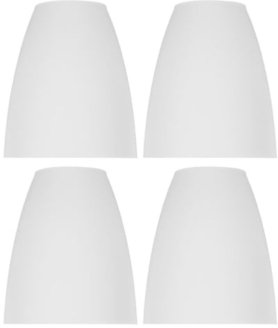 DOITOOL 4 Piezas Pantallas De Lámpara Plana De Plástico Para Portalámparas E14 4.52X3.93 Pulgadas Diseño Blanco Simple Para Lámparas De Techo Sala Y Dormitorio
