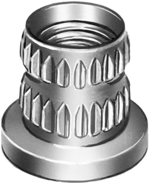 RAMPA Einschlagmutter Typ TS, Stahl verzinkt, M3 Innengewinde (d). 5,6mm Durchmesser (D) X 8mm Länge (L), Kopfdurchmesser 8mm (D1), 100 Stück