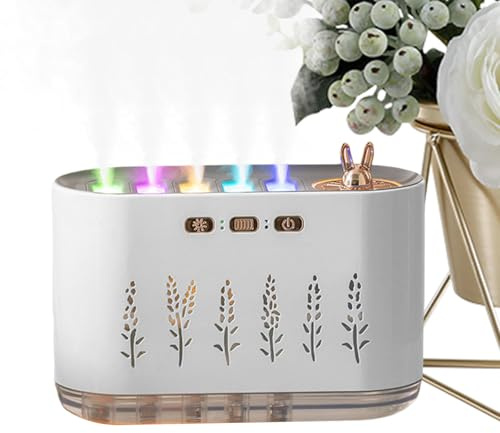 Humidificador de Aire,Humidificador Ultrasónico Silencioso De 7 Colores para Dormitorio Y Bebé con Luz | Difusor De Aceites Esenciales para Guardería o Habitación Infantil