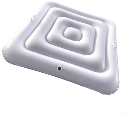 Cubierta inflable cuadrada para jacuzzis, cubierta de protección térmica de PVC para piscina, spa, con válvula a prueba de fugas y sistema de inflado rápido (135 mm) (blanco A)