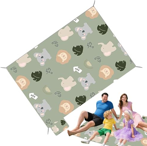 Genérico Manta de Picnic Impermeable | Manta Ligera para Senderismo Y Excursionismo - Alfombra de Picnic Ligera e Impermeable 211x150 cm para Viajes, Jardín, Pesca y Playa