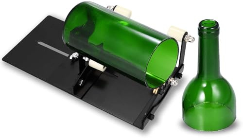 Aumotop Metall-Glasflaschenschneider, Verstellbares Schneidwerkzeug Zum Basteln von Weinflaschen, für Haushaltsdekorationen, 5 Räder (5-Rad-mit Zubehör)