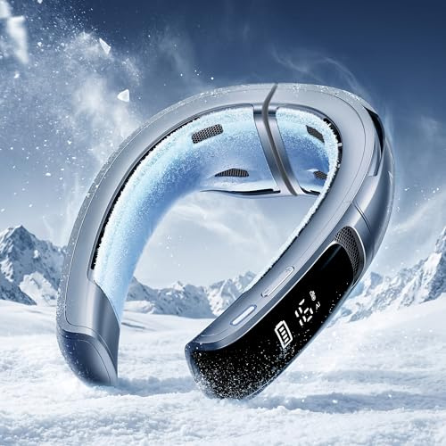 RANVOO AICE LITE MAX 2026 Real AC Cold Blast [No.1 Coolest & Most Durable] AI Neck Air Conditioner, Best Immersive Neck Cooler, 6000 mAh Rechargeable Neck Fan Blow Cold Air, Gifts for Mom,Glacier Blue