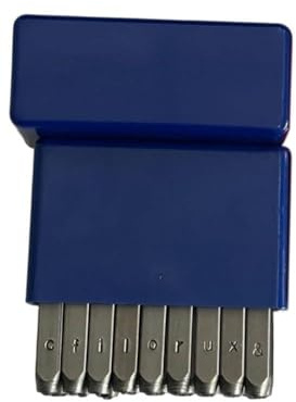 Risveglio Lot de 27 poinçons en acier au carbone pour marquage des métaux - Lettres minuscules de 0 à 8 et symboles - Avec étui rigide