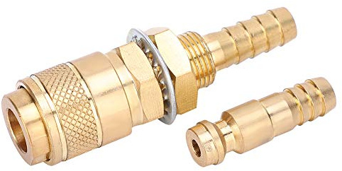 RASTKY Set di Connettori per Tubi Rapidi Raffreddati Ad Acqua da 8 Mm per Torcia per Saldatore MIG TIG Connettori Rapidi in Ottone di Alta qualità Facili da Installare per gli Appassionati di (YELLOW)