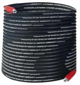 CANPUMP 3/8-in Black Double Wire-Braided Hose, 6000 psi, 50 ft