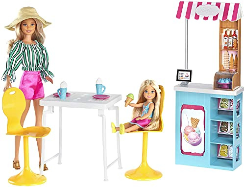 Barbie Dolls and Gelato Cafe Playset
