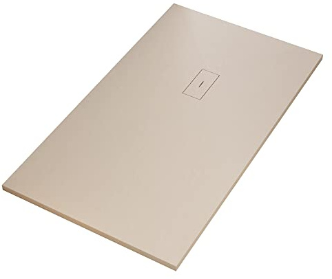 OLIMPO DOCCE - Piatto doccia in marmoresina Crema effetto pietra cemento MAKA - 100x180