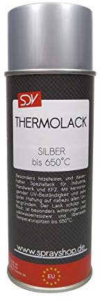 SDV Chemie Thermolack Spray Silber bis 650°C 1x 400ml Auspufflack Ofenlack Motorlack Grill Lack