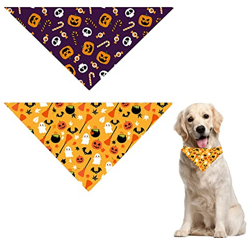Halloween-Halstücher für Hunde und Katzen, Schal, Halstuch, Hundehalstuch, 2 Stück