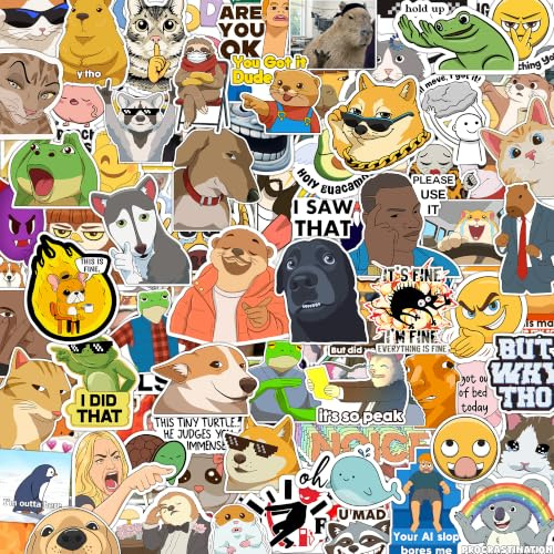 306pcs Funny Meme Vinyl Stickers Pack, Large Bulk Sticker for Laptop, Phone, Water Bottles, Computer Cars... Vine Sticker Decal DIY Décor for Bumper Accesory