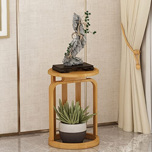 GIZNXBA 2-stöckiges Blumenständer Modern Pflanzenständer Hoch Für Innen Und Außen, Vertikales Pflanzenregal Blumenbank Holz Für Terrasse, Wohnzimmer (Color : /Primary Colors, Size : A)
