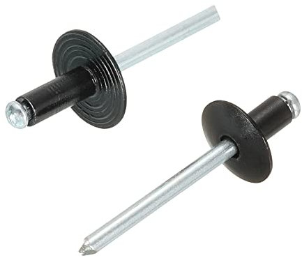 QUARKZMAN 4,8mm x 8mm,4,8mm x 12mm Aluminio Abierto Extremo Grande Brida Ciega Remaches, 80 Pulgadas 1 Juego