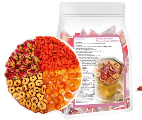 Longan Red Date Rose Goji Flower Tea 250g (50 small bags) | Ladies' beverage, Flower and fruit tea, Cold and hot tea bag