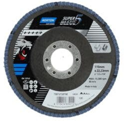 Dischi lamellari - norton super bleue 5-115x22mm gr120