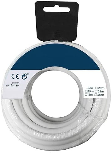 PRENDELUZ Tubular hose reel 20M, cable in white coil, coaxial/parallel/telf cable - audio, cable section 3 x 1 mm