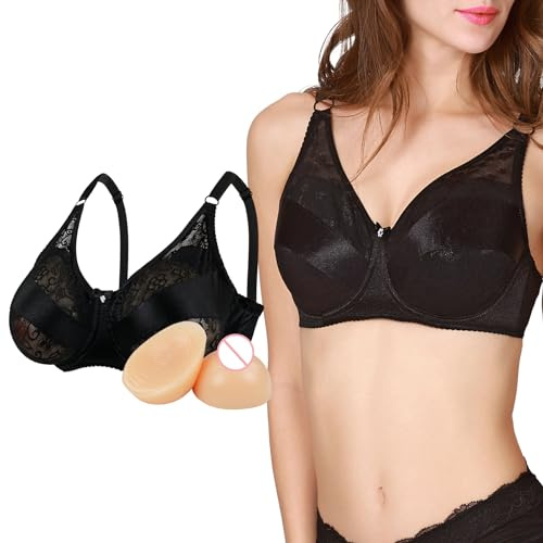 Minaky Crossdressing BH-Set mit Brustprothesen für Crossdresser Fake Breasts für Transgender Cosplay