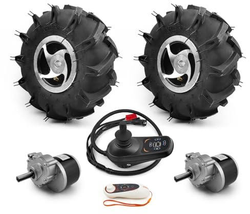 L-faster Motorrollen-Set mit doppeltem Antrieb, für landwirtschaftliche Geräte, Gartenbauer, Handwagen, 25,4 cm Reifen, 24 V, 500 W (Agricultural kit A, Max Speed 4kph)
