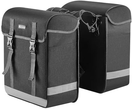 West Biking Fahrradtasche Gepäckträger - 33L Gepäckträgertasche schnelle Befestigung Fahrradtaschen für Gepäckträger mit Regenschutz, Reflektierende Fahradtaschen Hinten Gepäckträger (schwarz)