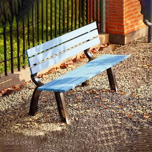 SORVA Hölzerne Terrassen-Gartenbank, wetterfeste Parkbank für den Außenbereich, Tragkraft 300 kg, Rahmen aus Gusseisen und Aluminiumguss, für Terrassen- und Verandaterrasse (Farbe: C2, Größe: 150
