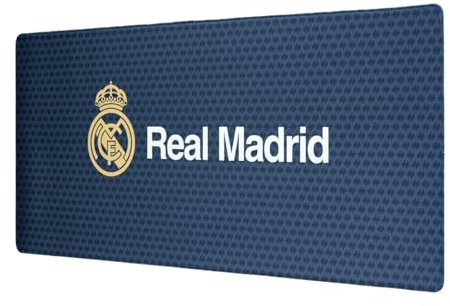 Alfombrilla de ratón XXL Real Madrid - Alfombrilla de Escritorio Real Madrid Regalos Merchandising(Mouse Pad) Protector Escritorio : Impermeable y Antideslizante (80X35 cm)