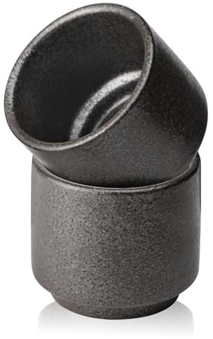 Tazze da tè in ceramica, 4 pezzi, 200 ml, set da tè giapponese (2 nero)