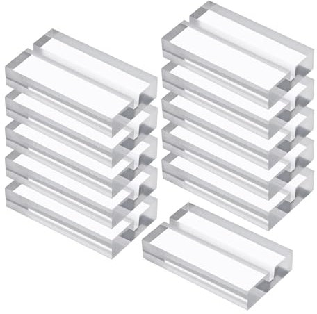 PATIKIL Lugar Tarjeta Soporte, 10uds 2 Pulgadas Acrílico Mesa Letrero Soporte Mesa Número Soportes Nombre Tarjeta Soportes para Foto Menú Exhibición Boda Ceremonia, Transparente