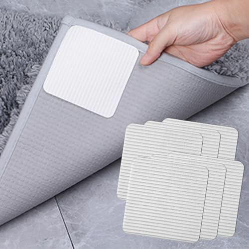 FuKuEn Antirutschmatte für Teppich Vacuum Tech Waschbar Teppichgreifer Antirutschunterlage für Teppich Stopper rutschfest Anti Rutsch Pads 10cmx10cm 6 Stück