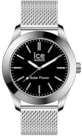 ICE-WATCH - ICE steel solar - Orologio da uomo con bracciale in metallo (Medium), Argento e nero