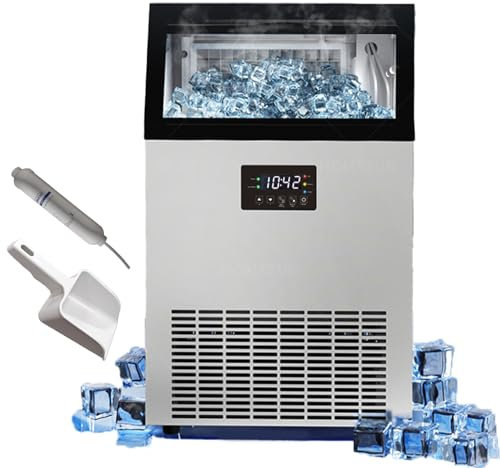 Máquina de Hielo Comercial, máquina Industrial para Hacer Hielo, 110.2 lbs/24 Horas de Gran Capacidad, Restaurante, hogar, Bar, Cocina, máquina de Hielo Independiente, máquina de Cubitos de Hielo